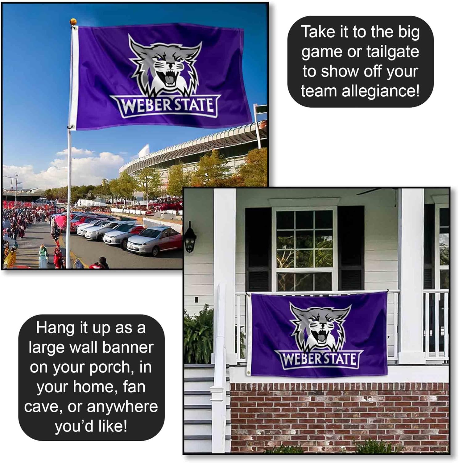 Weber State Wildcats Large 3x5 College Flag - Image 4