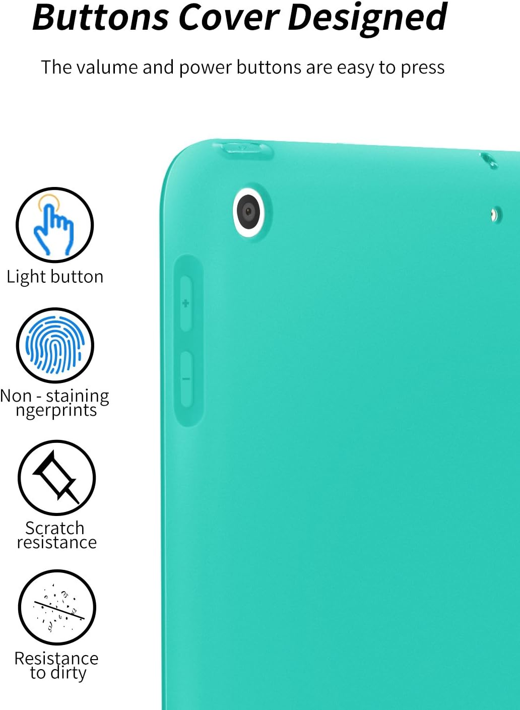 New iPad 9.7 inch 2018/2017 Case, VAGHVEO Lightweight Trifold Stand Smart iPad 6th Generation Cases [Auto Sleep/Wake] Soft TPU Back Cover for Apple 5th Generation (A1893/A1954/A1822/A1823), Green