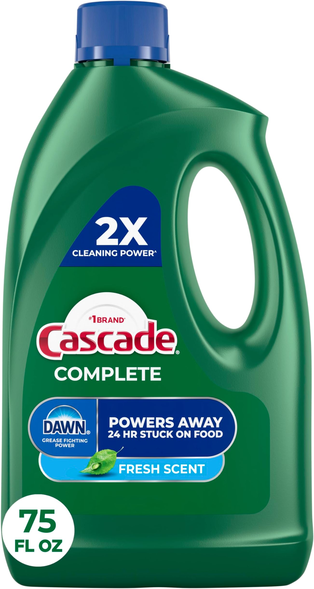 Cascade Complete Dishwasher Detergent Liquid Gel, Fresh Scent, 75 oz