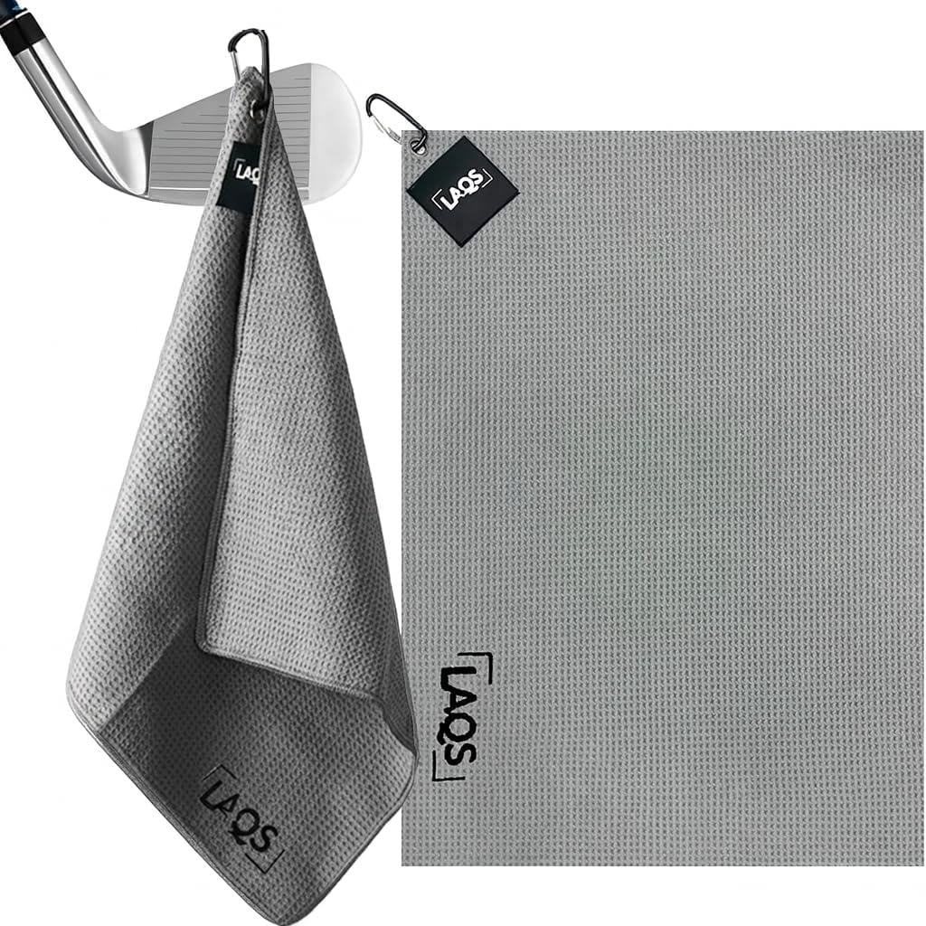 Magnetic Golf Towel 24 x16 – Premium Waffle Weave Microfiber Golf Rag with Strong Magnet and Clip for Clubs & Carts – Ultra-Absorbent, Quick-Dry Golf Towel for Cleaning Clubs & Balls
