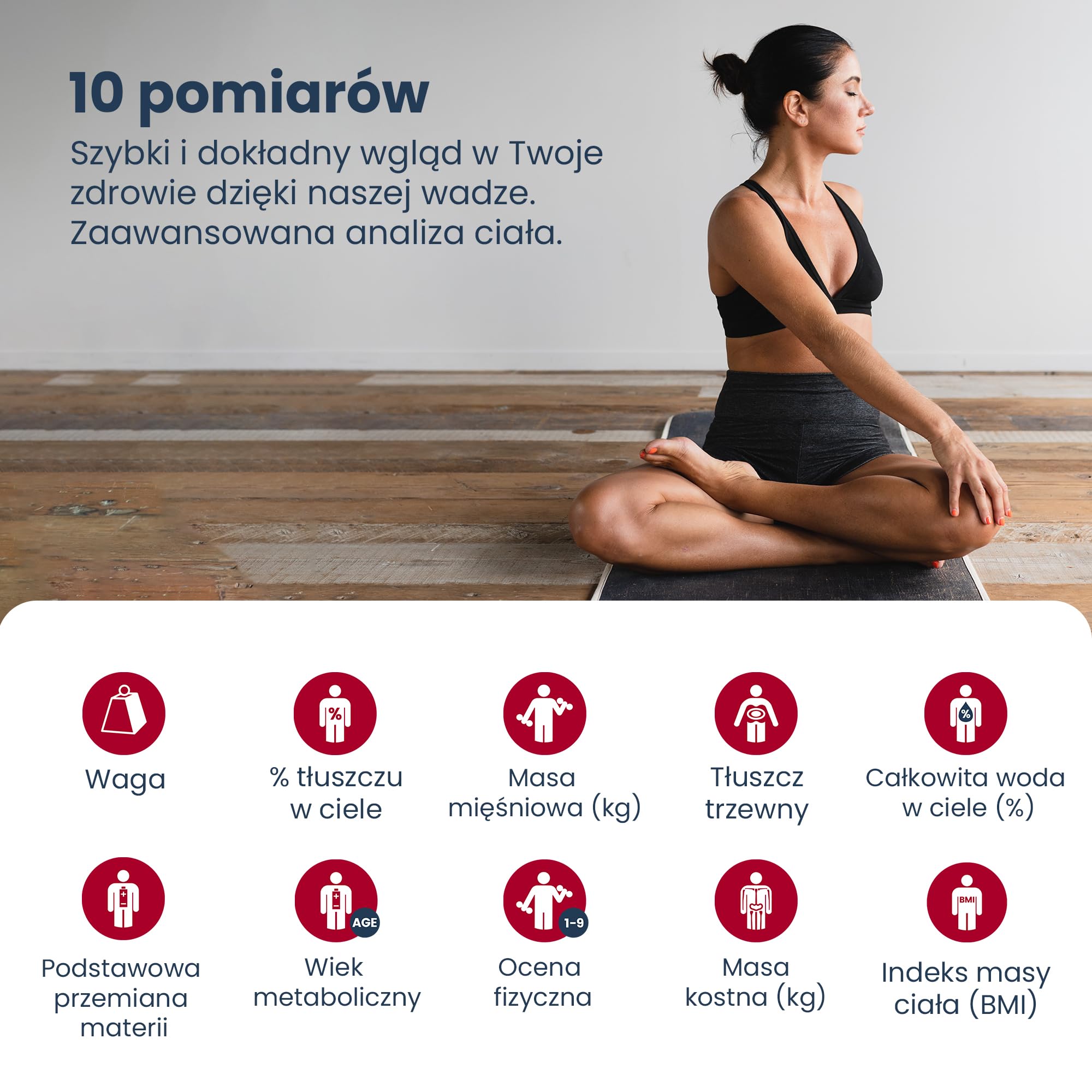 TANITA BC-545N waga segmentowa do sk?adu cia?a na ekran, pomiary na cz??? cia?a, 10 pomiarów, kolor srebrny, 1 szt