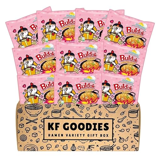 Vista 48 de Samyang Buldak - Sopa de fideos coreanos, salteados, de pollo picante (10, carbonara y Jjajang)