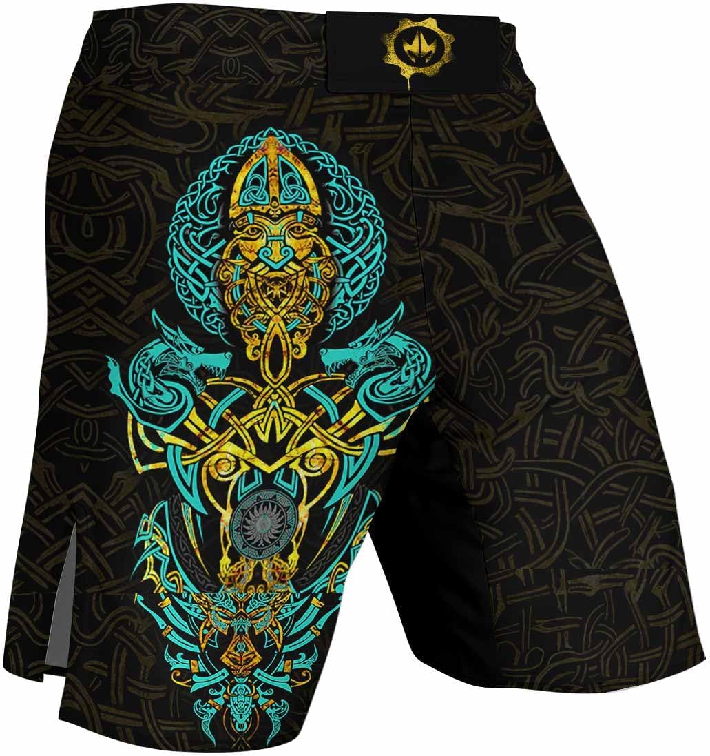 Viking Symbol Men's Fight Shorts MMA Boxing BJJ Kickboxing Shorts Trunks Fight Wear
