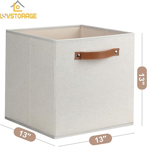 Miniatura 2 de Cubos de almacenamiento grandes de 13 x 13 pulgadas, paquete de 4 cubos de almacenamiento plegables con asas para organizar, caja organizadora de