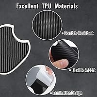 Vista 3 de Pegatina Protectora de Copa de Manija de Puerta de Auto de TPU Tipo Fibra de Carbono, Protector de Pintura de Puerta Auto, Películas de Protección
