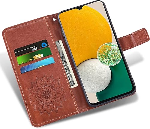 Miniatura 2 de Funda de teléfono para Samsung Galaxy A13 5G con protector de pantalla de vidrio templado y funda delgada de cuero, soporte para tarjetas,