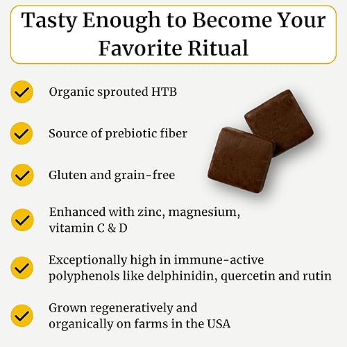 Miniatura 3 de BIG BOLD HEALTH HTB Immune Energy Masticables, trigo sarraceno germinado orgánico con vitamina D, vitamina C, zinc y magnesio. Sabor con delicioso