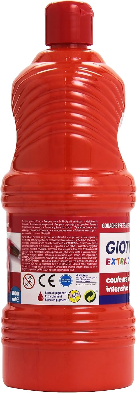 GIOTTO 5334 07 Tempera Paints, Vermilion, 1000 ml - Image 5