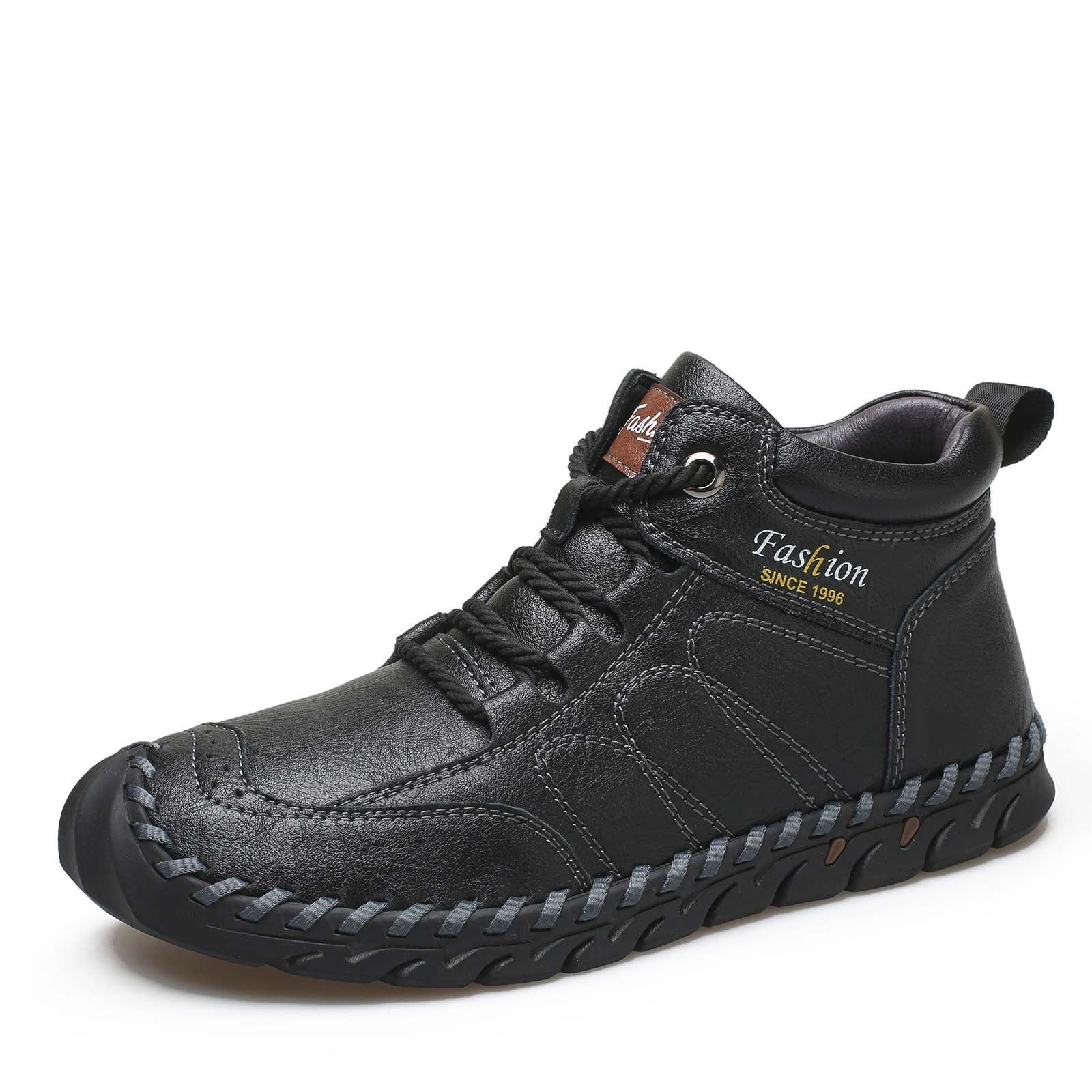 Genérico Zapatos Hombre Altos de Cuero, Costura Artesanal, Suela Goma Antideslizante, Estilo Ciudad Casual, Letras Decorativas En El Cuello para Oficina, Diario