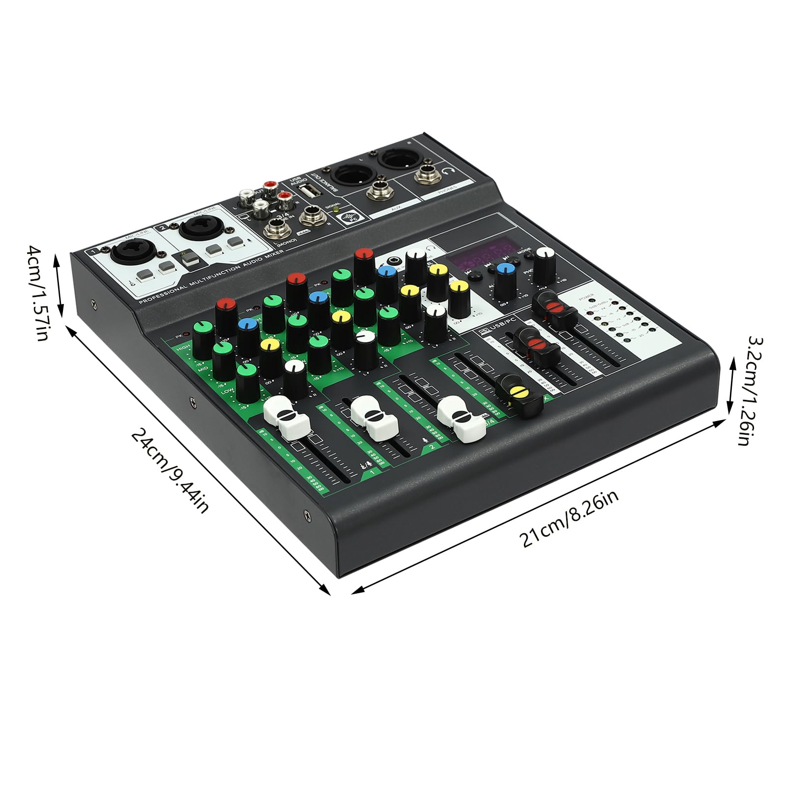 Mixer per DJ a 4 canali, mini mixer audio USB e mixer audio Bluetooth DJ controller, console di miscelazione, per KTV a casa, palcoscenico, bar, ecc