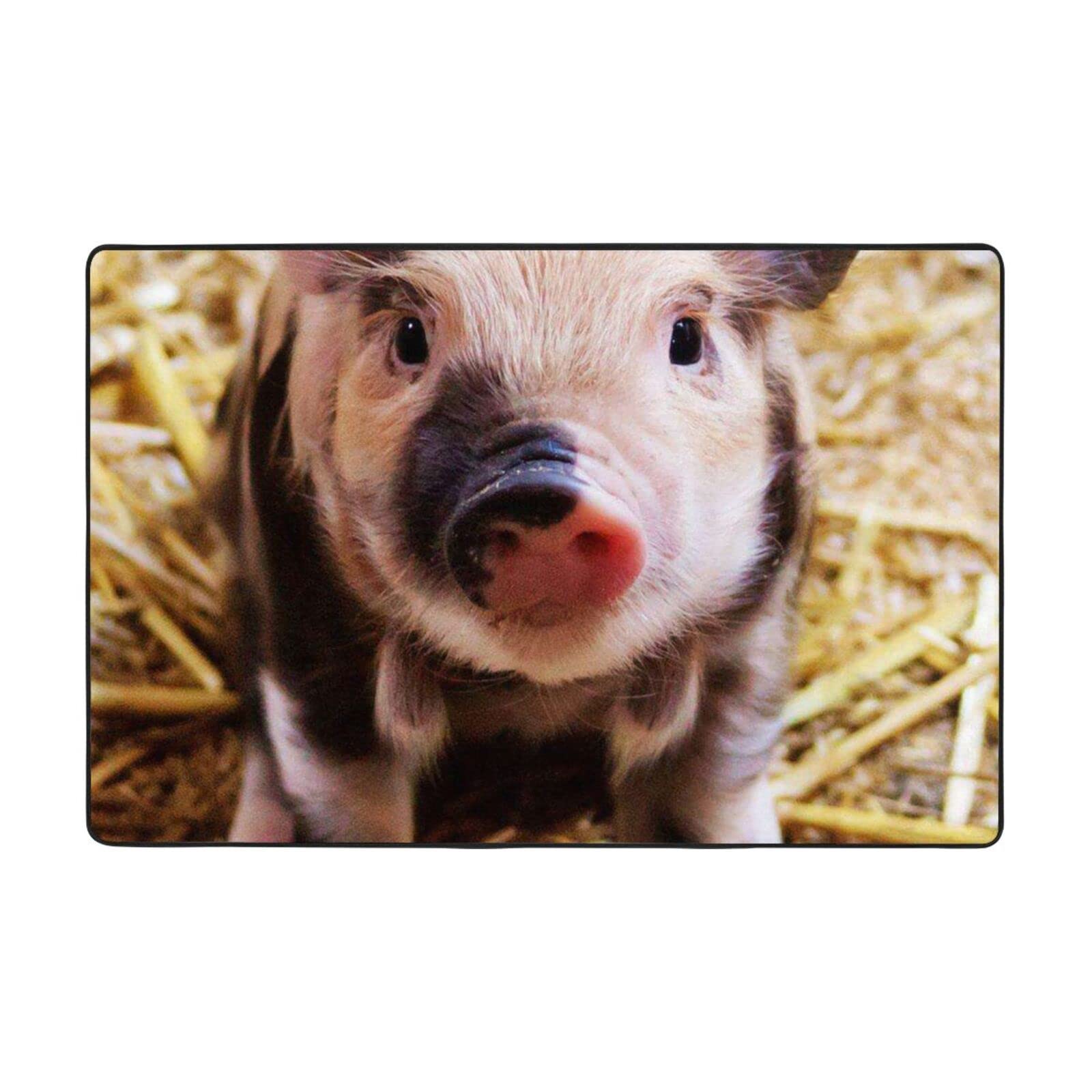 Tapis flanelle motif animal de la ferme 91x61 cm pour deco chambre enfant et salon