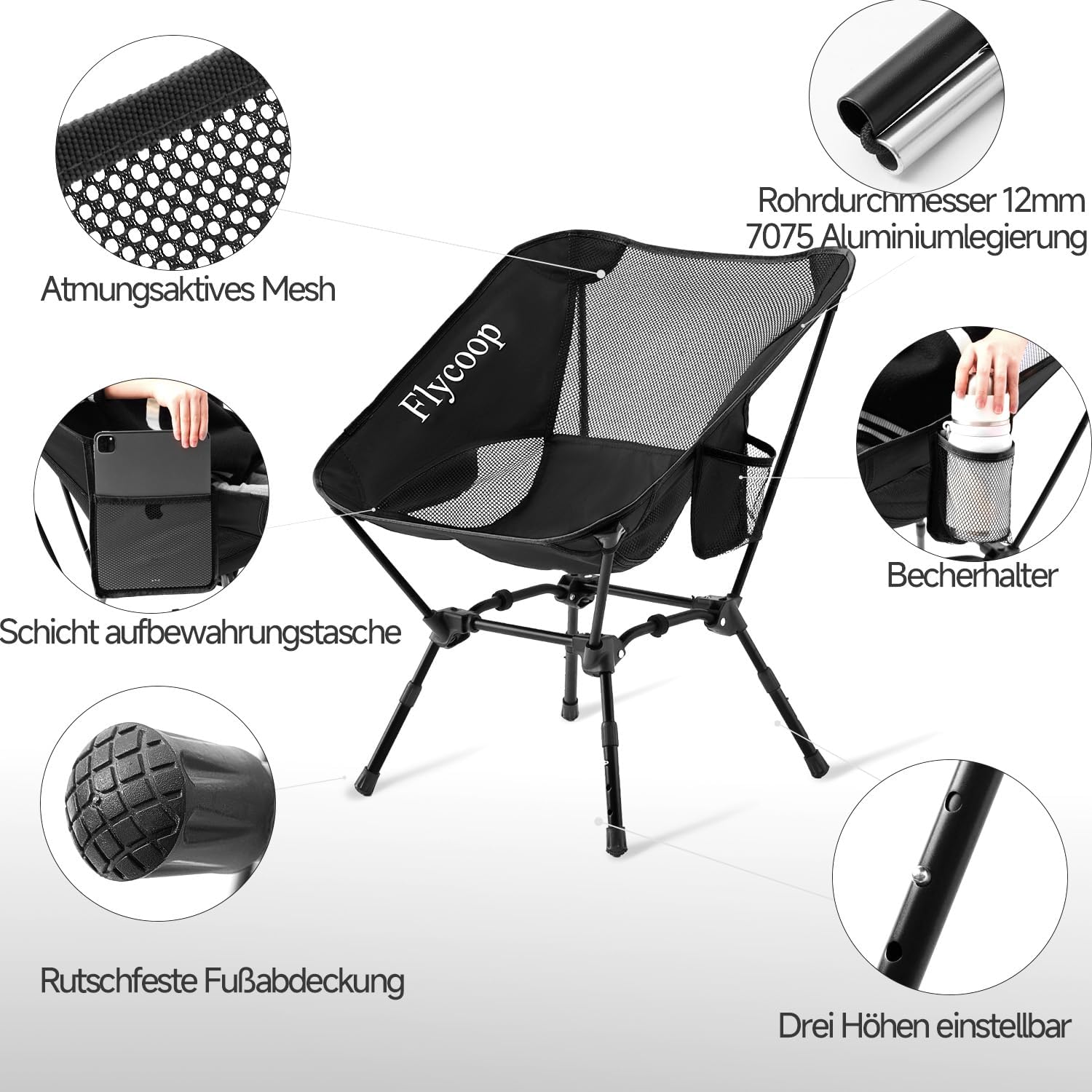 Camping szék használat közben