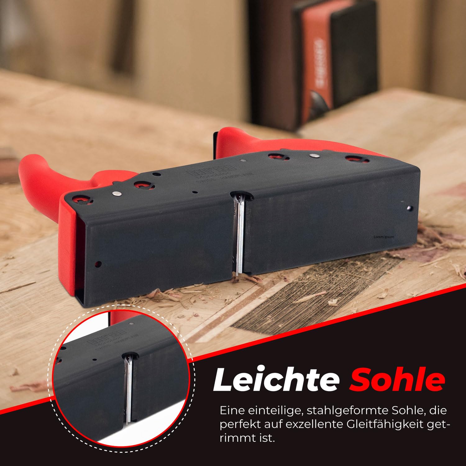 RALI 220 MONOBLOC: Profi Handhobel ohne Nachschärfen mit ultraschneller Messereinstellung | Schweizer Holzhobel für Schreiner und Tischler | Immer einsatzbereit