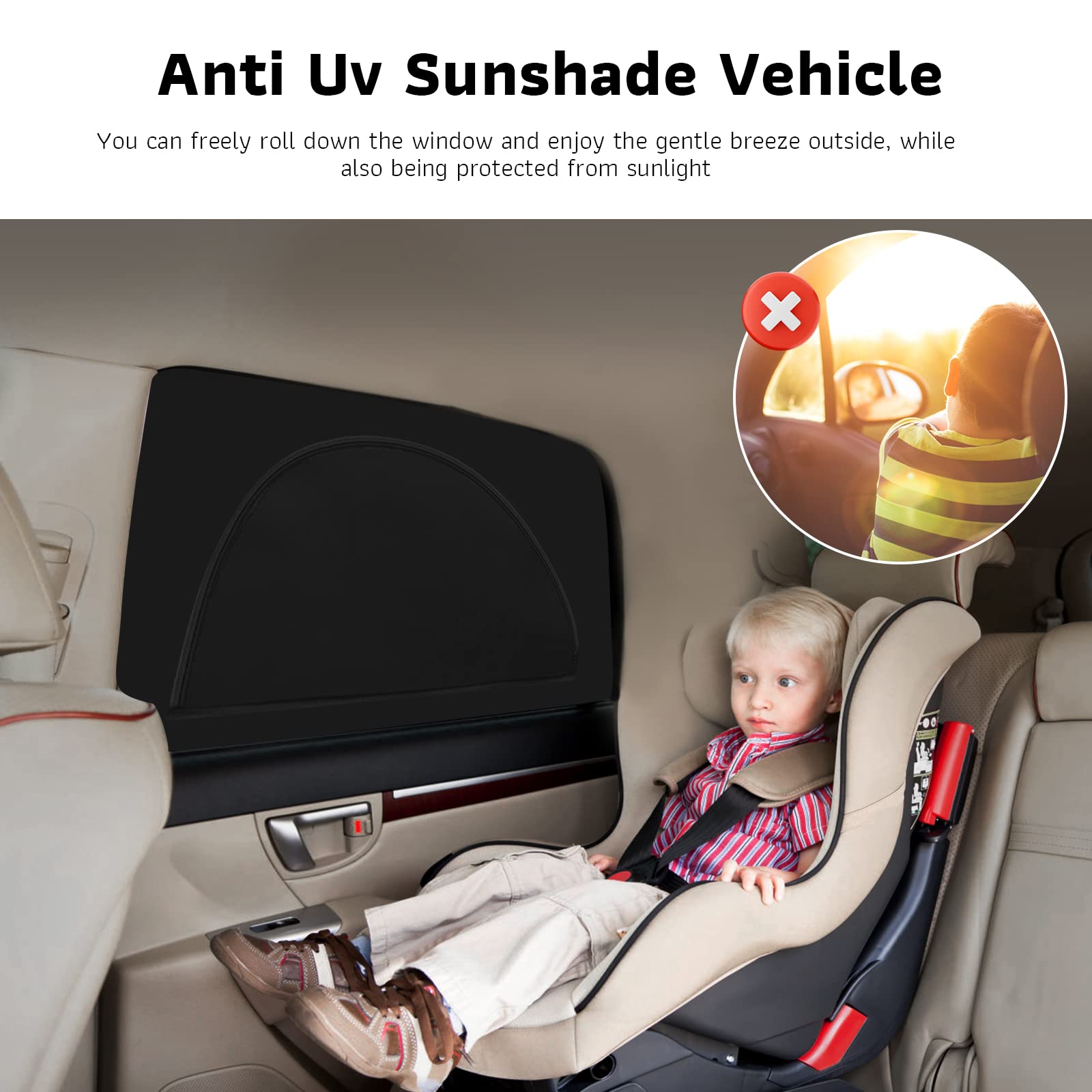 Rajvia Pare-Soleil Voiture Bébé,2 Pièces Chaussette Voiture Soleil Par Les Rayons Uvpar Protege Soleil Voiture Arriere Enfants Et Animaux Noir L Fiche Technique Et Prix Au Maroc