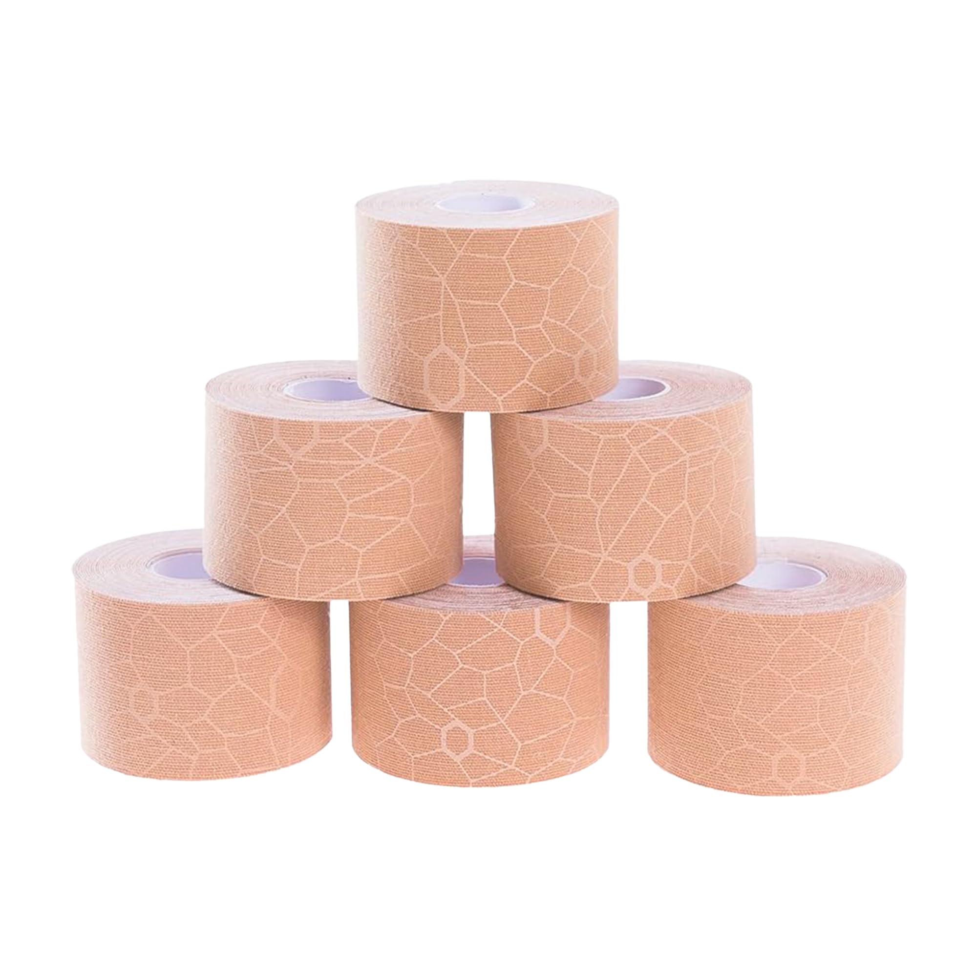 THERABAND Kinesiology Tape, Beige/Beige, 6 Rolls, with XactStretch Indicators, Long-Lasting Athletic Tape for Shoulder & Knee, Latex-Free Sports Tape, Water Resistant, Cut-to-Length