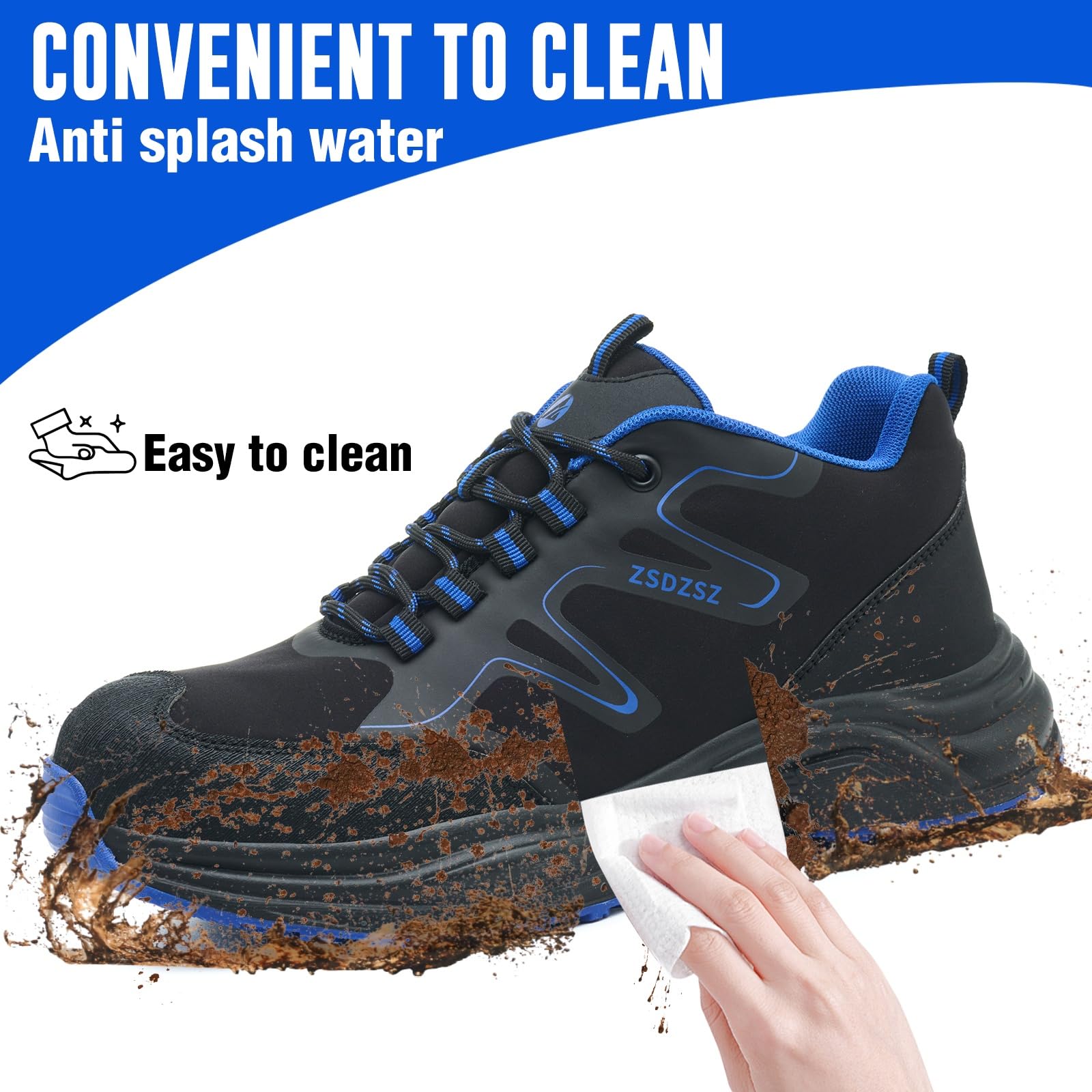 Chaussures de Sécurité Hommes Légère Chaussures de Travail Femme Confortable Respirantes Basket de Securite Embout Acier Antidérapante Chaussure de Chantier