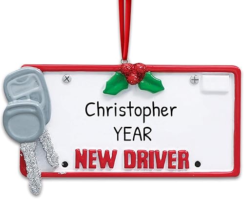 Miniatura 5 de Adorno personalizado de nuevo conductor 2024  Adorno de Navidad de licencia de conducir 2024, adorno de conductor estudiante, regalos para nuevos