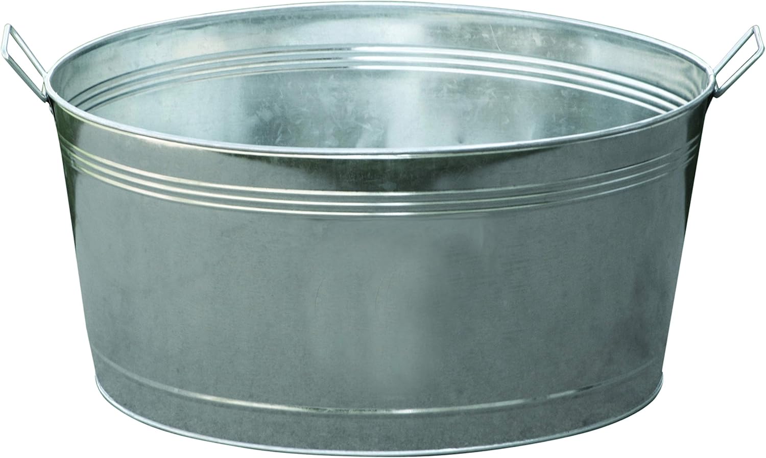 Little Giant Galvanized Round Tub (16.75 Gallon) Classic Utility Metal Bucket with Handle for Feeding, Watering, Washing (Item No. GWT1675)