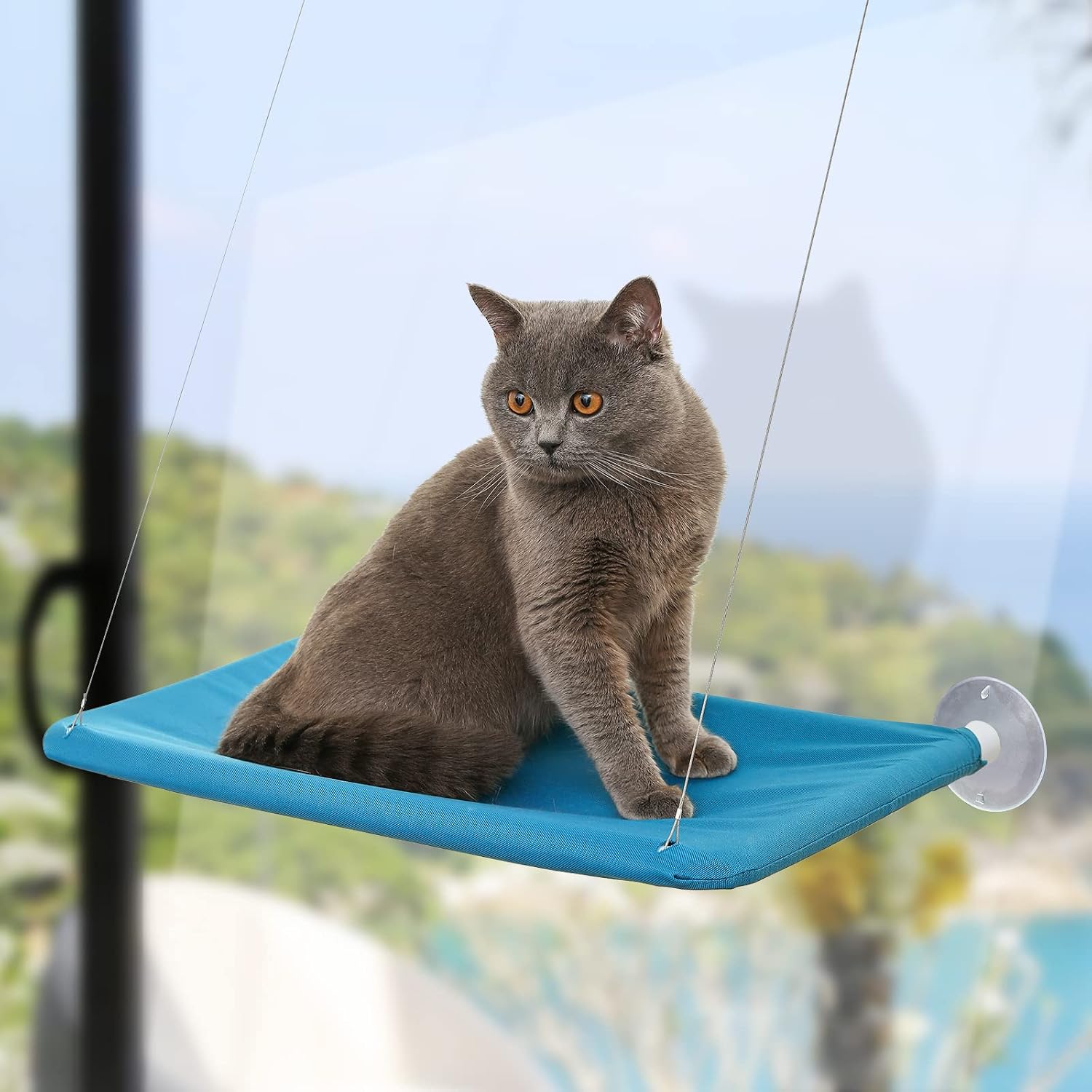 MUMUPET Cat Hammock, Cat Window Perch with Suction Cups, Pet Resting Seat Safety Holds Two Large Cats, Cat Window Hammock Providing All…