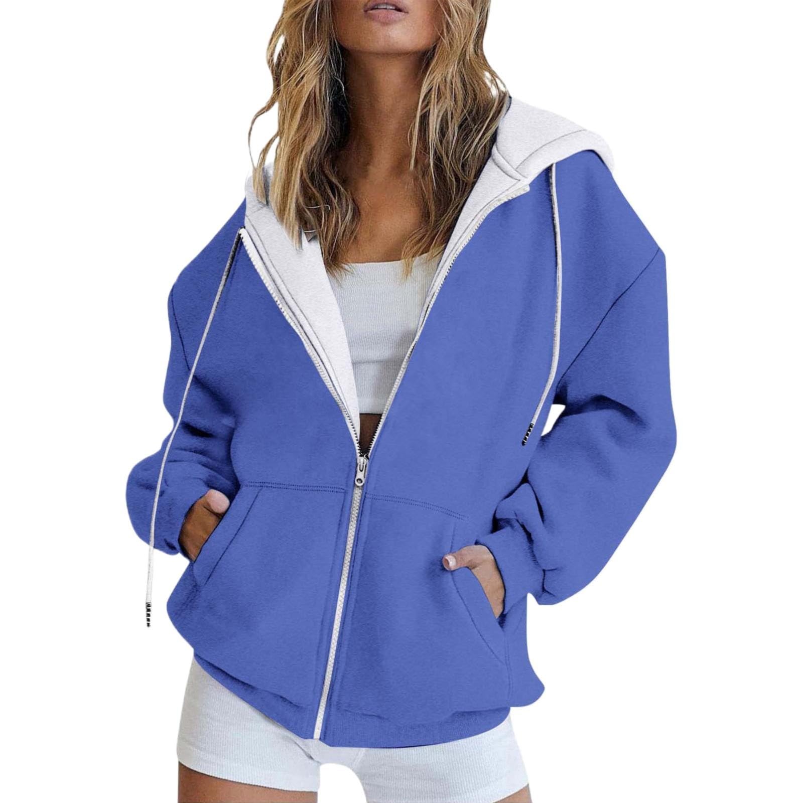 GenericLong Hoodies for Women Uk Plus Size Womens Hoody Workout Gym Pullover Lightweight Basic Fleece Ladies Tops Workout Women's Jumpers Clothes for Teen Girls Outwear