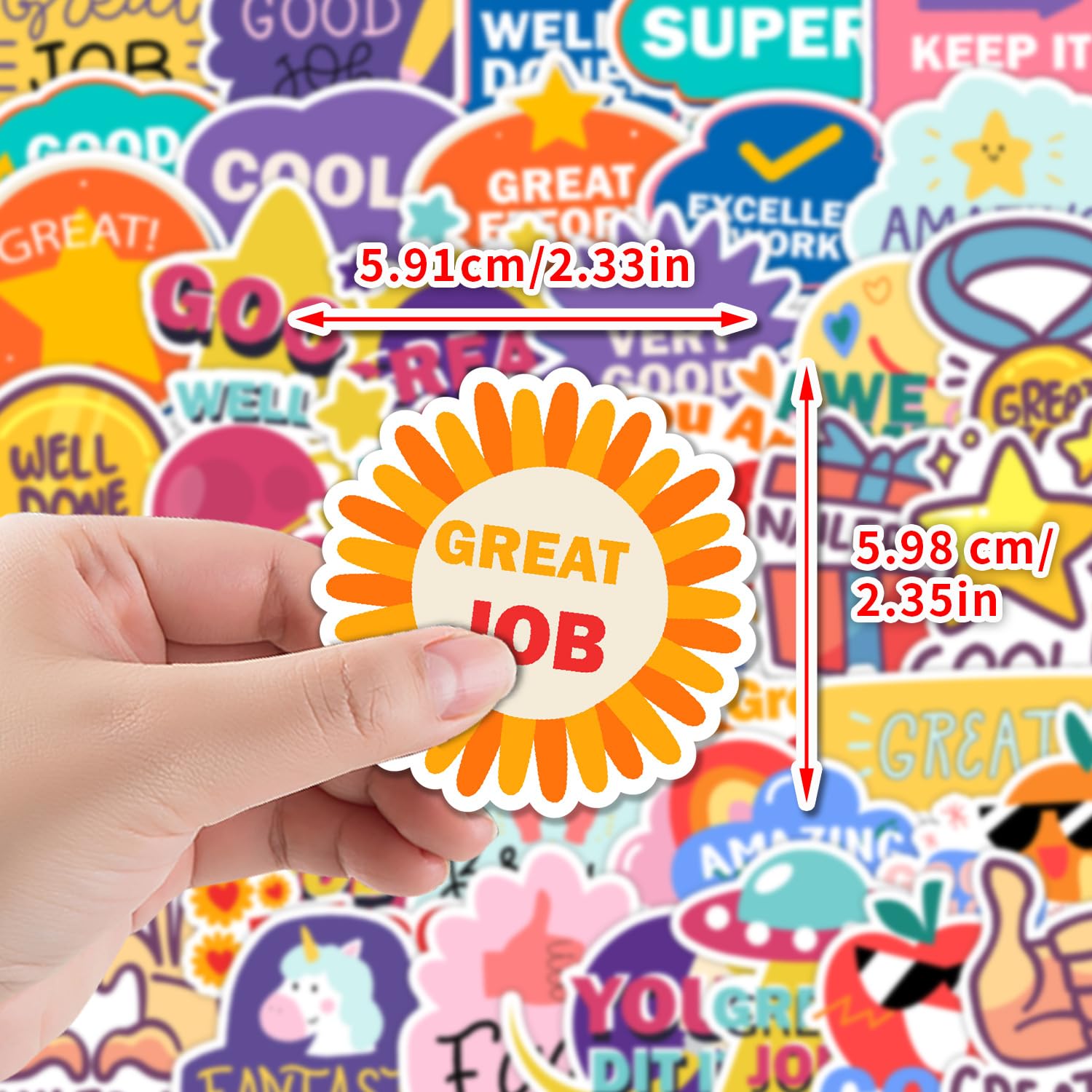 50PCS Reward Series Stickers,Gift for Teens Kids Adults Teachers Classroom,Cute Cartoon Graffiti Waterproof Decals for Computer Skateboard Luggage Notebook Journal Guitar Helmet Bike Phone Laptop - Image 4