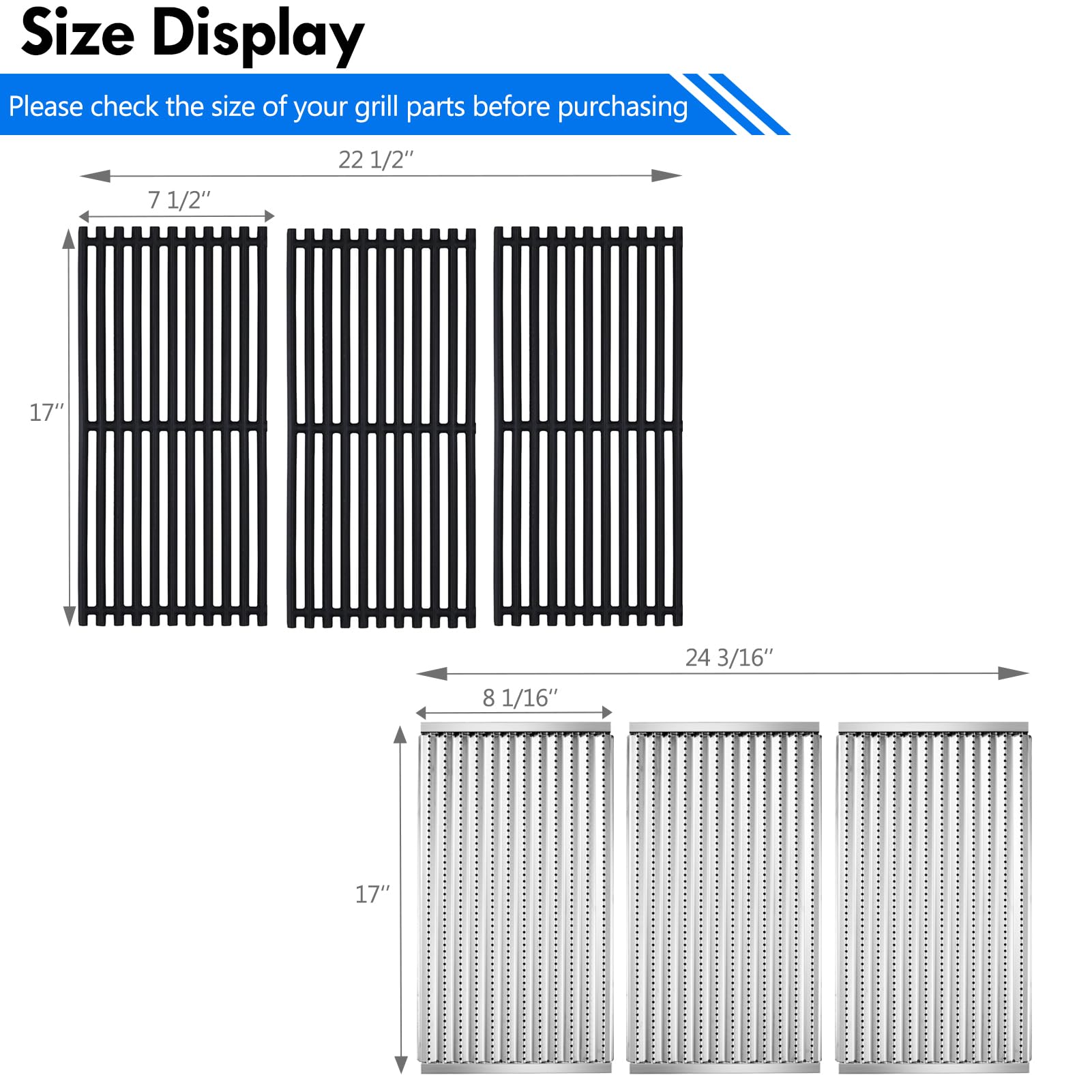 463242516 Pièces de rechange pour grille Charbroil Tru Infrarouge Grilles émetteurs 463355220 463367016 463242515 G474-0017-W2 G466-2400-W1 3 brûleurs Grilles infrarouges commerciales