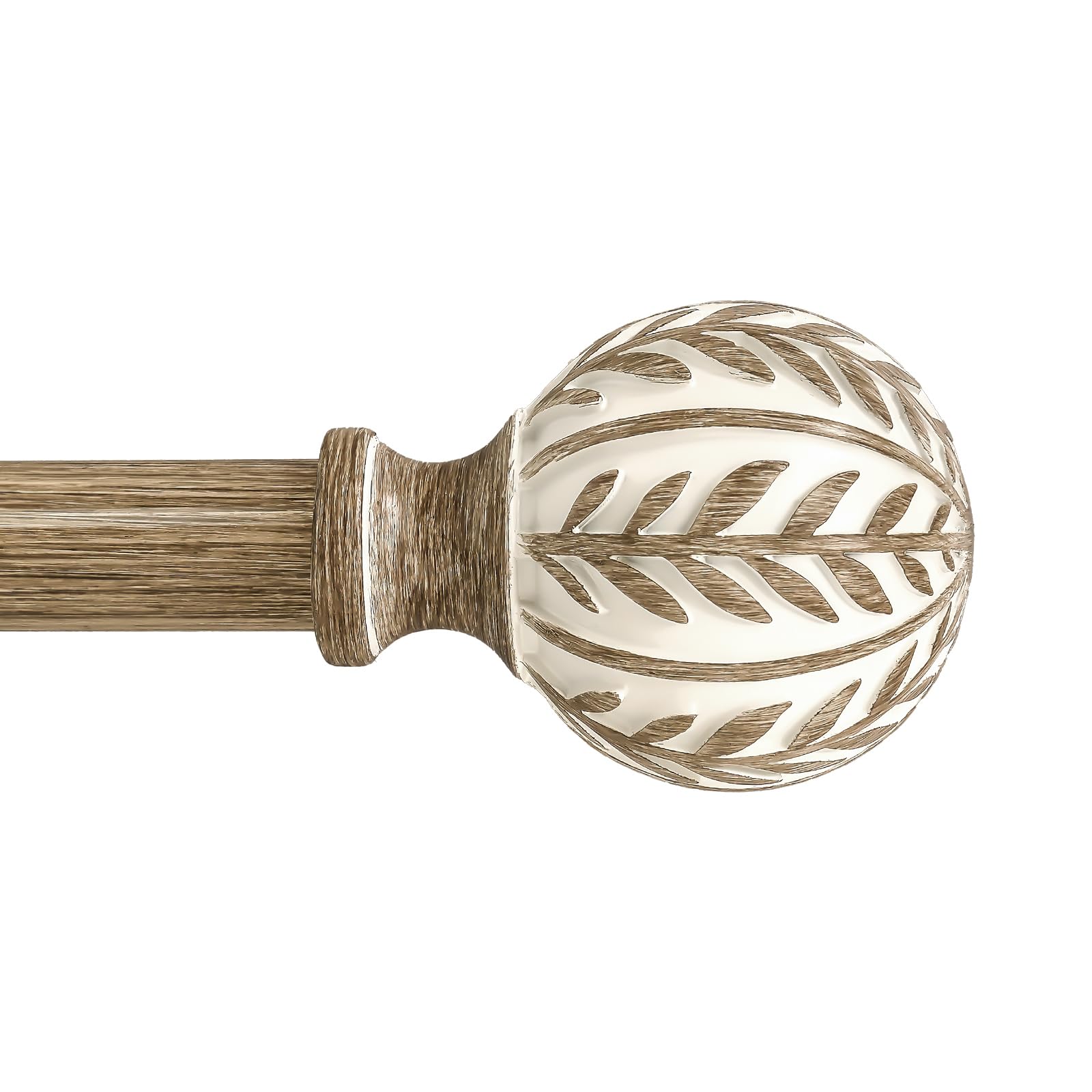 QDWIS Boho Wood Curtain Rods for Windows 48 to 84 inch,1