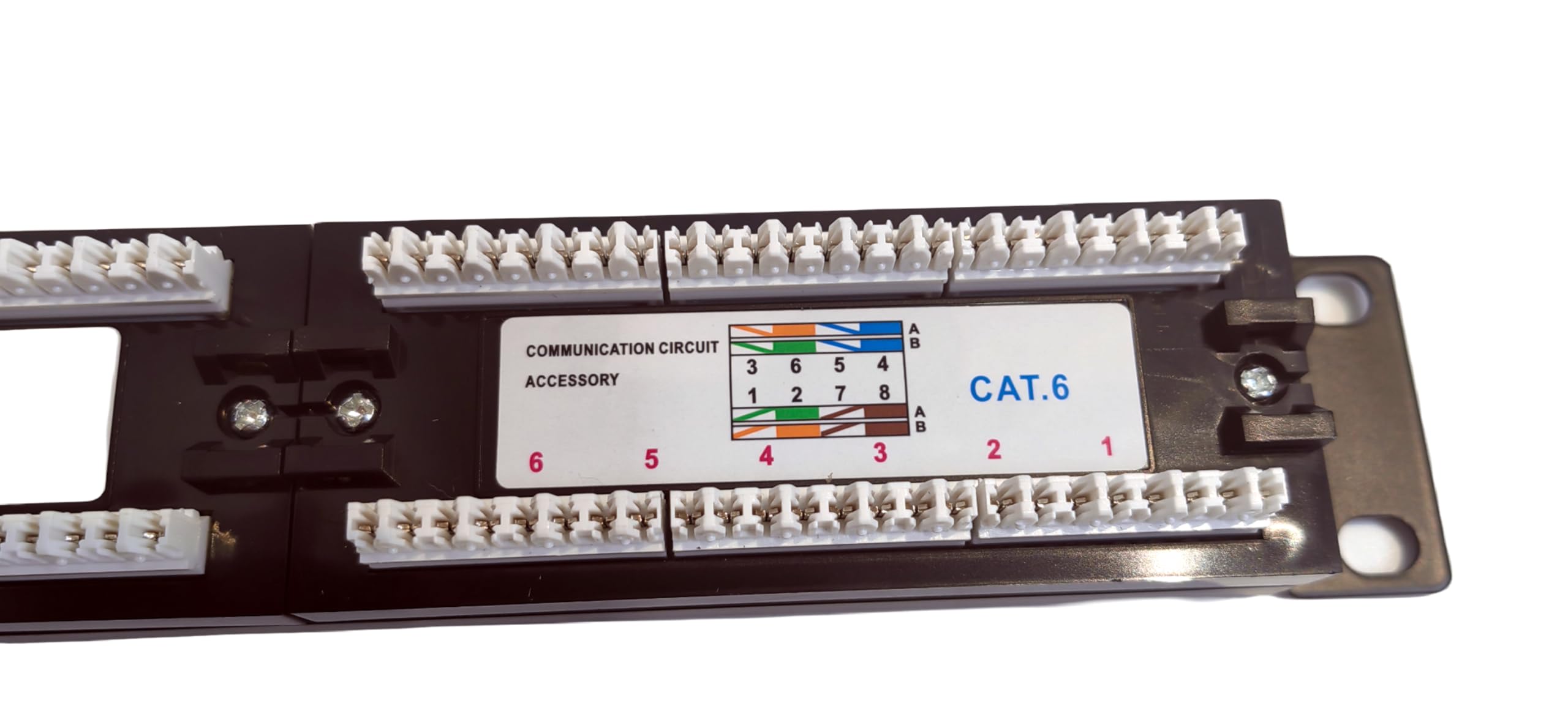 Panneau de brassage 24 ports Cat6 10G, panneau de brassage réseau UTP 48,3 cm, panneau de brassage Ethernet 1U à montage mural pour câblage Cat6, Cat5e, Cat5 (24 ports)