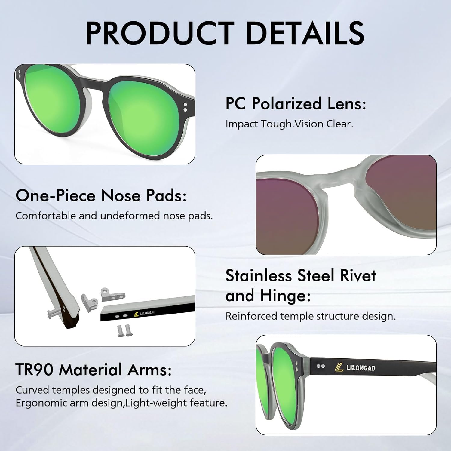 PC Polarized Sunglasses for Men & Women – UV400, Scratch-Resistant, Lightweight TR90 Frame for Driving & Outdoor Use - Image 5