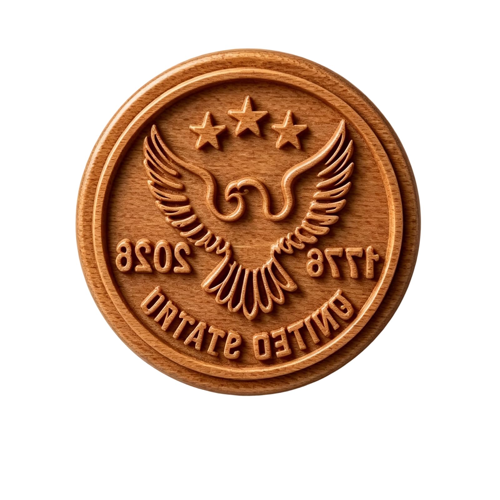Xinsheinelry Wood Cookie Press Stamp for US 250Th Celebration with Detailed Hawks Pattern Suitable for Sweet Dough and Frosts Baking Stamp for Biscuits