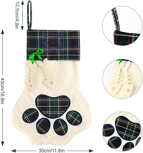 Miniatura 2 de Science Believe Dog Paw Christmas Stocking Ornament Fireplace Hanging Stockings Dog Paw Gift Bag Christmas Tree Ornaments