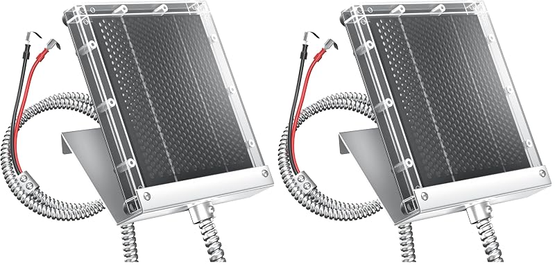 Painel Solar POWOXI 6 V 1,5 W para Alimentador de Animais, com Suporte e Garra Jacaré, Kit com 2 unidades