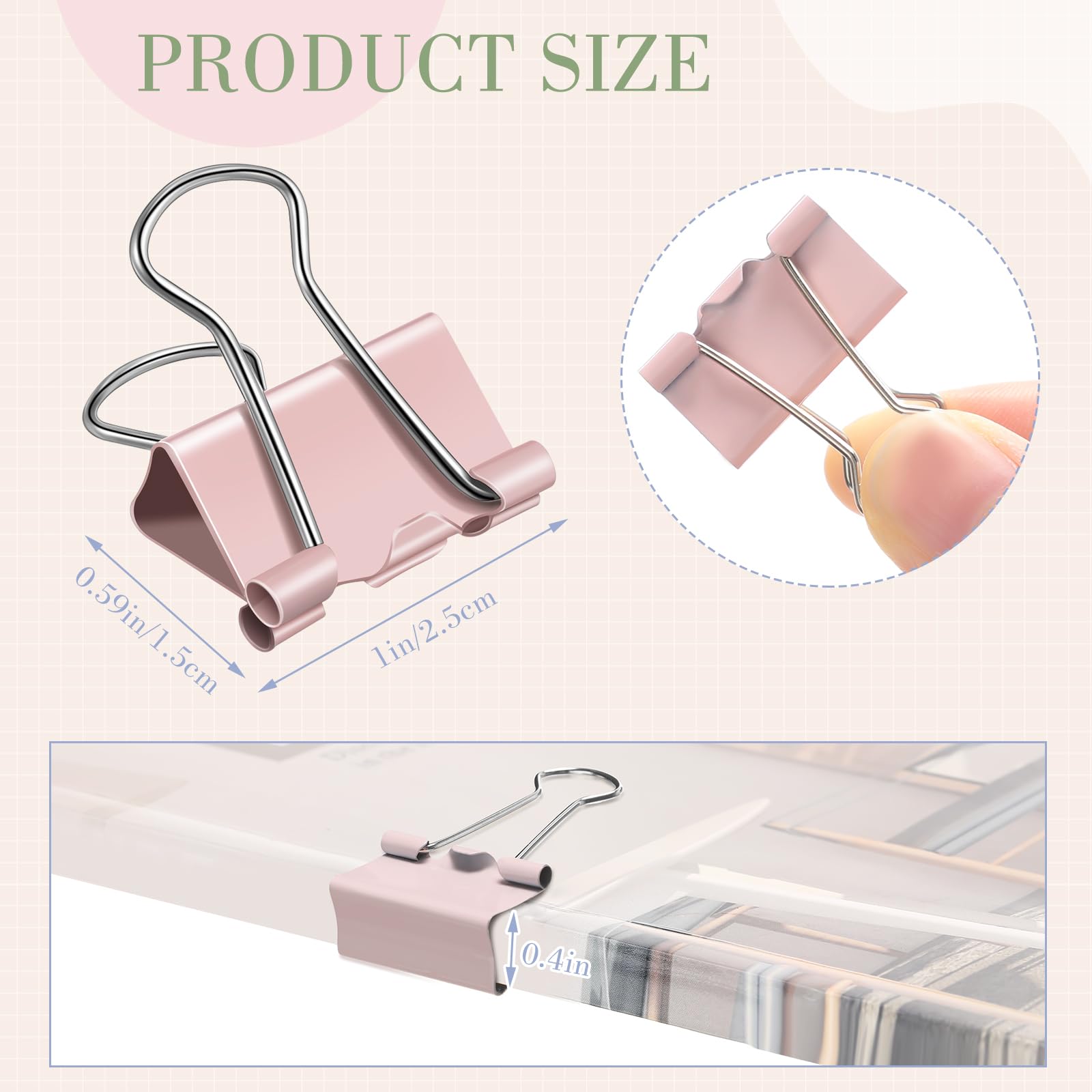 Jetec 500 Stück 2,5 cm bunte Binder-Clips, mittlere Büroklammern, Metall-Büroklammern für Lehrer, Studenten, Klassenzimmer, Geschäft, Büro und Schule, Bürobedarf