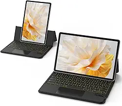 BETTDOW Capa com Teclado e Trackpad para Samsung Galaxy Tab S9 Fe/S9/S8/S7 de 11 polegadas,Ajustável horizontal e verticalmente, Teclado sem fio incluído