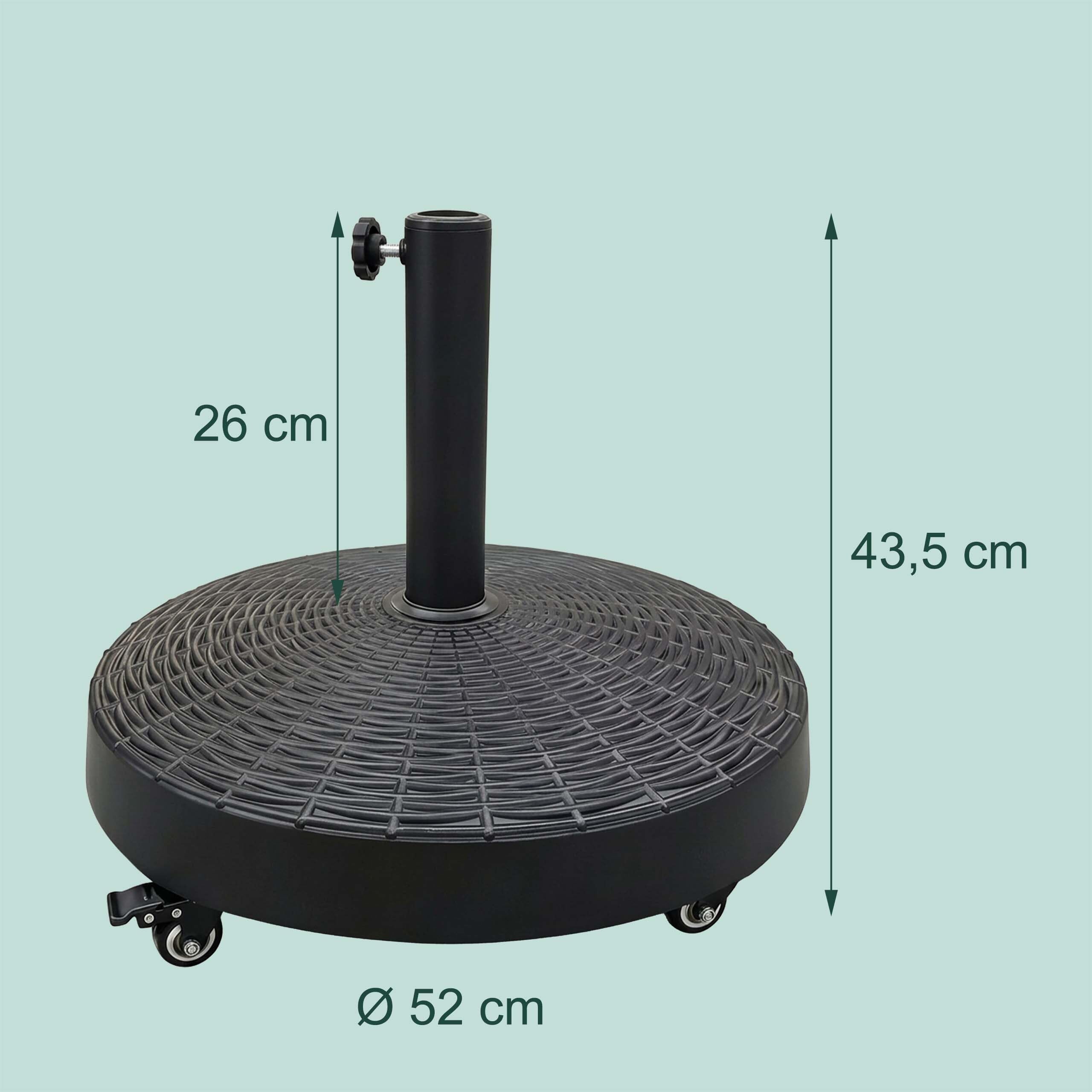 Relaxdays Pied de Parasol, 23 kg, Noir