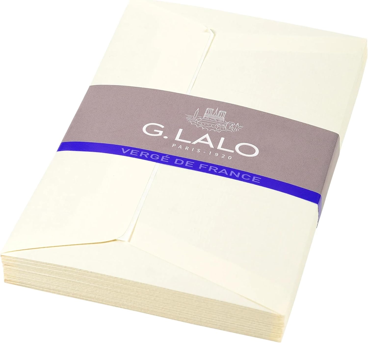 Clairefontaine - Ref 52116L - G.Lalo Lined Self-Adhesive Envelopes (Pack of 25) - C6 (114 x 162mm) in Size, French Laid Paper, PEFC-Certified - Ivory Colour