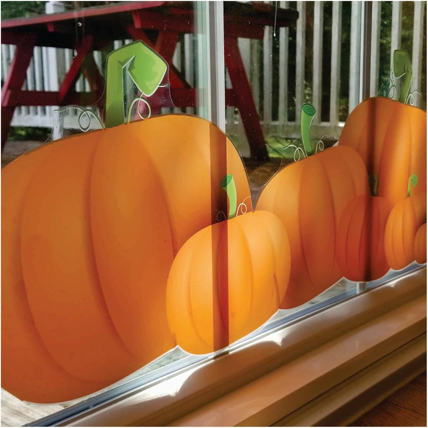 Large Thanksgiving Window Cling Pumpkin Home Decor Decoration Decal. Reusable, Non-Adhesive, Fall Pumpkin Decor for Holiday Glass, Window and Doors.