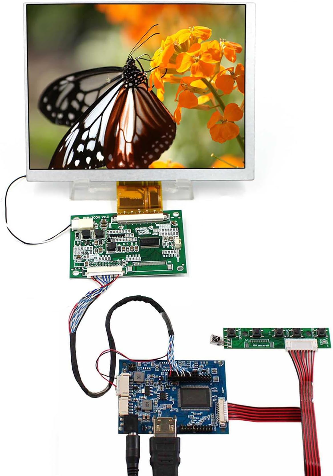 VSDISPLAY 7" 7 inch 800×600 4:3 CLAA070MA0ACW LCD Screen TFT Monitor and LCD Controller Board 60 pin