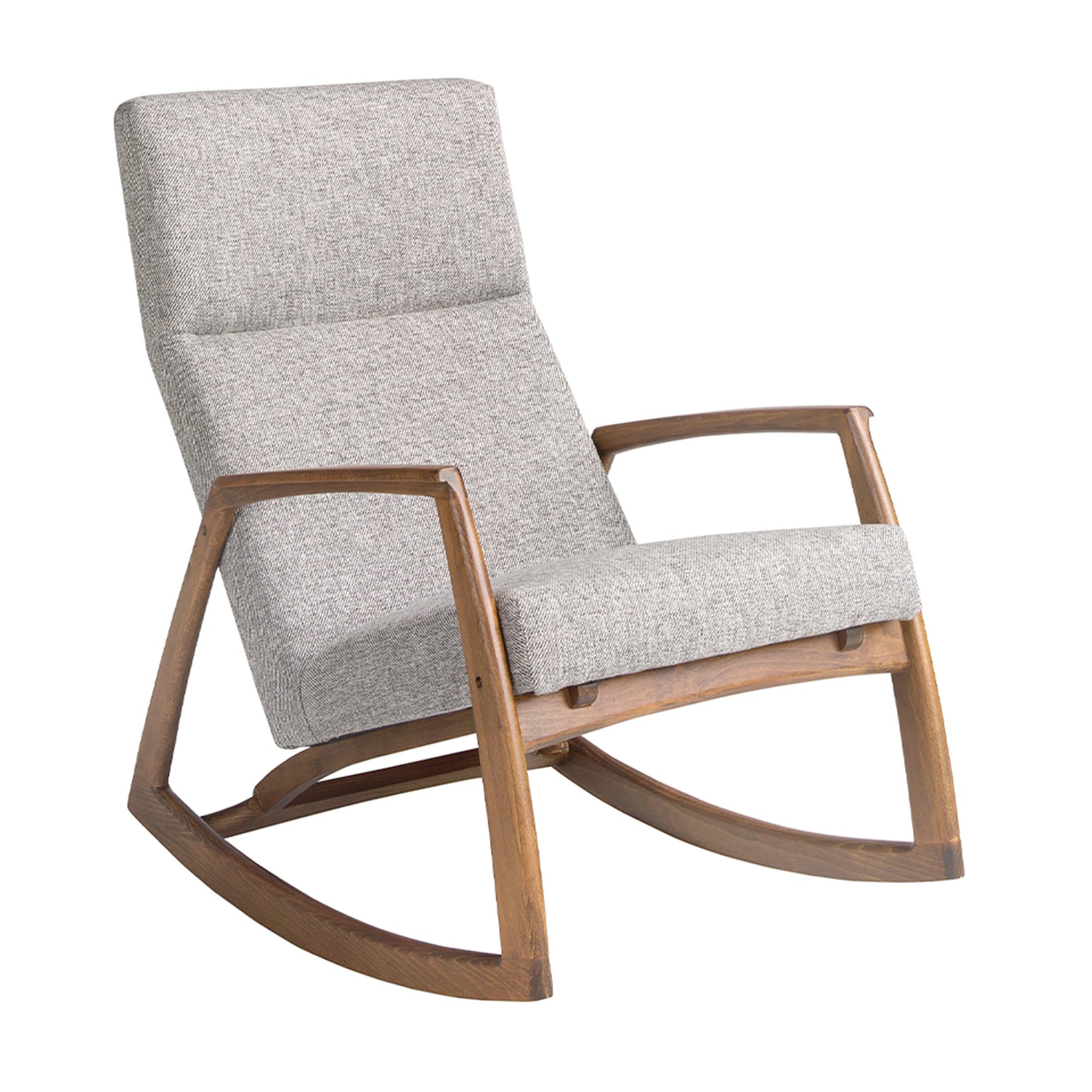 Angel Cerdá – Sillon Moderno Tapizado en Tela Gris | Diseño Envolvente y Confortable | Reposabrazos y Asiento Acolchado | Estructura de Madera Nogal | Diseño para Salón | 68 x 90 x 96 cm