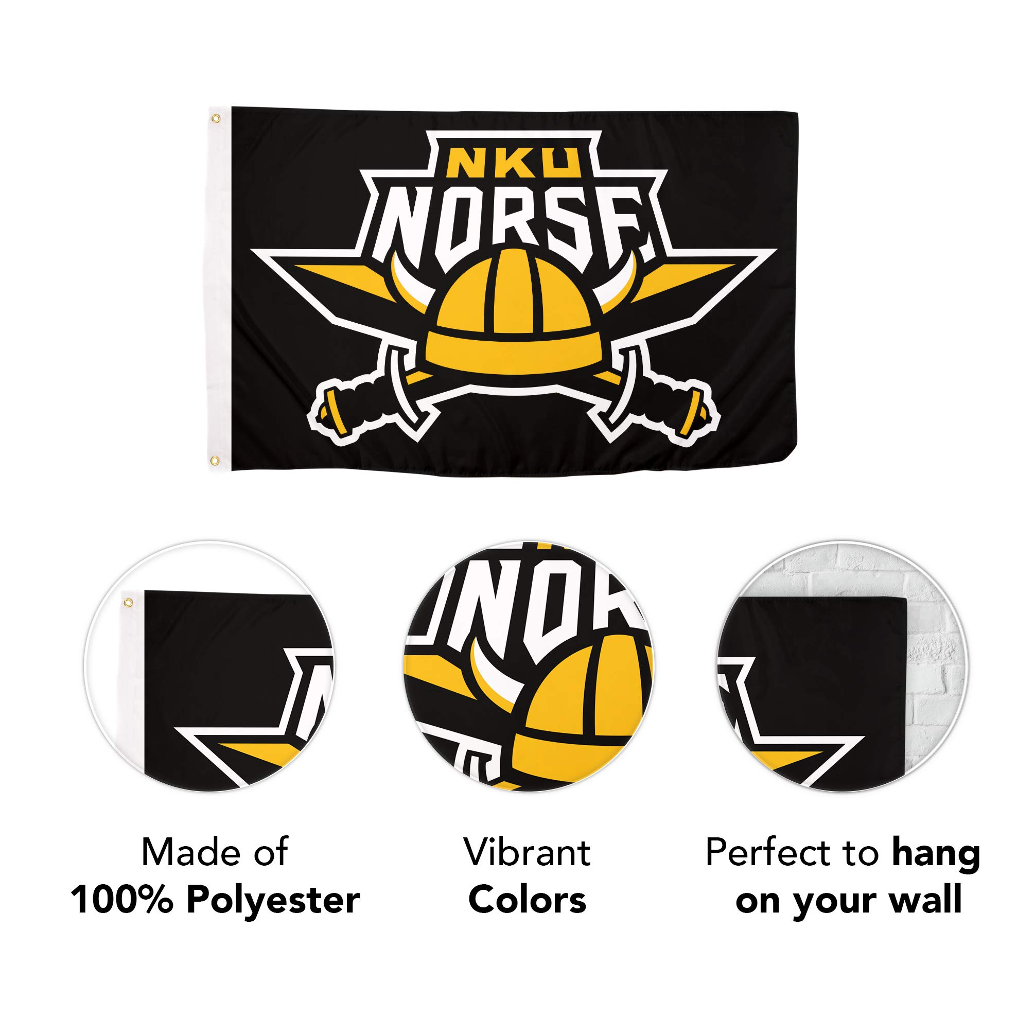 Northern Kentucky University NKU Norse Vikings Flag - 3x5 Ft Polyester Indoor/Outdoor Banner
