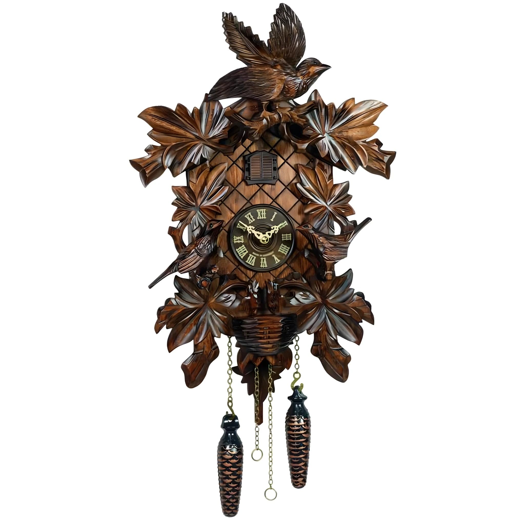 Dolfi | Cuckoo Clock Carved in Wood | Hand-Painted Wood in Val Gardena | Religious Article