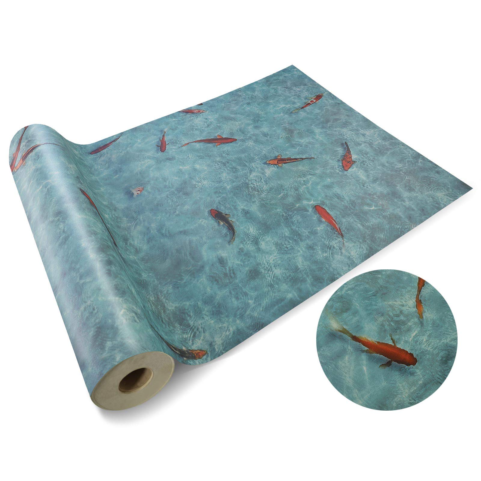 Moonlight Revêtement de sol en vinyle PVC CV | Plusieurs longueurs et motifs et tailles (100 x 400 cm, Koi)