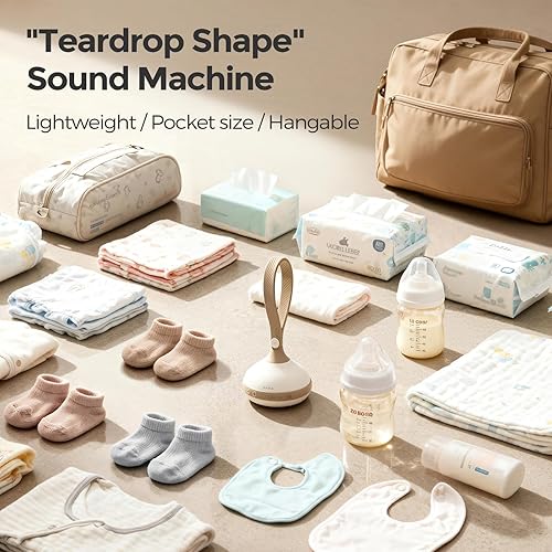 Miniatura 5 de Evoceler Máquina portátil de sonido de ruido blanco para bebé, detección inteligente de llantos, máquina de sonido de bebé de grabación de voz, 9