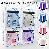 Vista 9 de 2 rollos de película de barrera dental rosa con caja dispensadora, 2 rollos de envoltura de plástico para tatuajes de 4 x 6 pulgadas, hojas