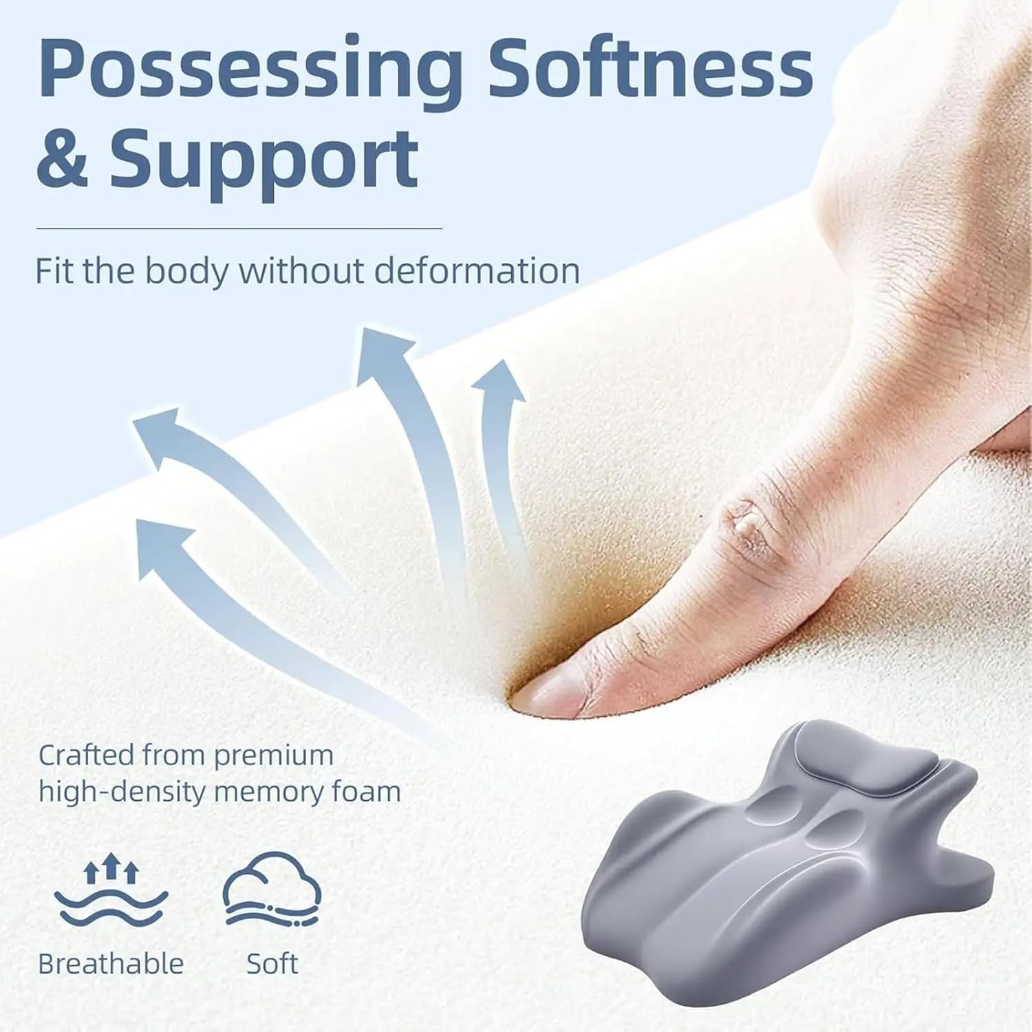 Memory Foam Couples Couples Pillow 27° Degree Perfect Position Ergonomic Memory Foam Wedge Pillow, Back and Shoulder Pressure Relief Cushion for Reading, Lounging, and Home Relaxation,Blue