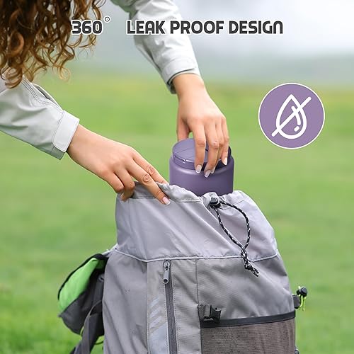 Miniatura 35 de Termo de sopa de 13.5 onzas para niños con tapa de hebilla, recipiente de comida aislado al vacío, boca ancha, a prueba de fugas, acero inoxidable