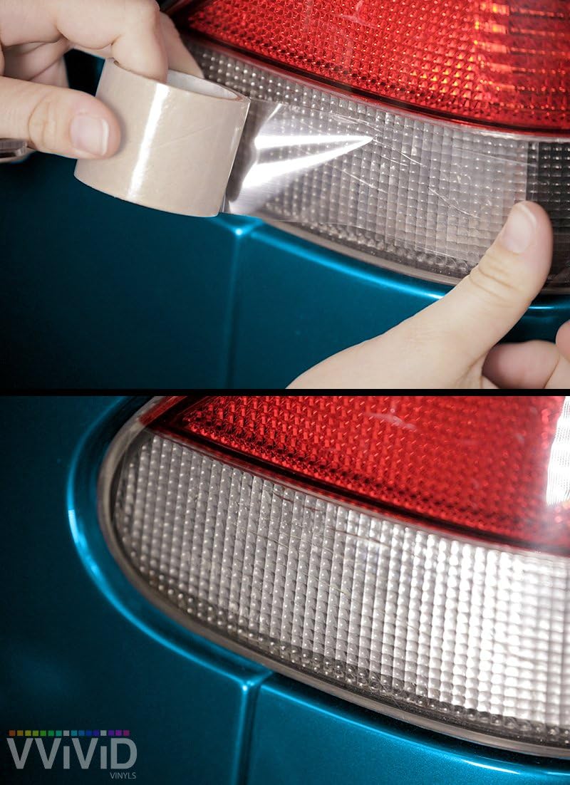 VViViD Headlight & Taillight Adhesive Repair Tape Red and Transparent 2-Roll Pack (1.8″ x 7ft)