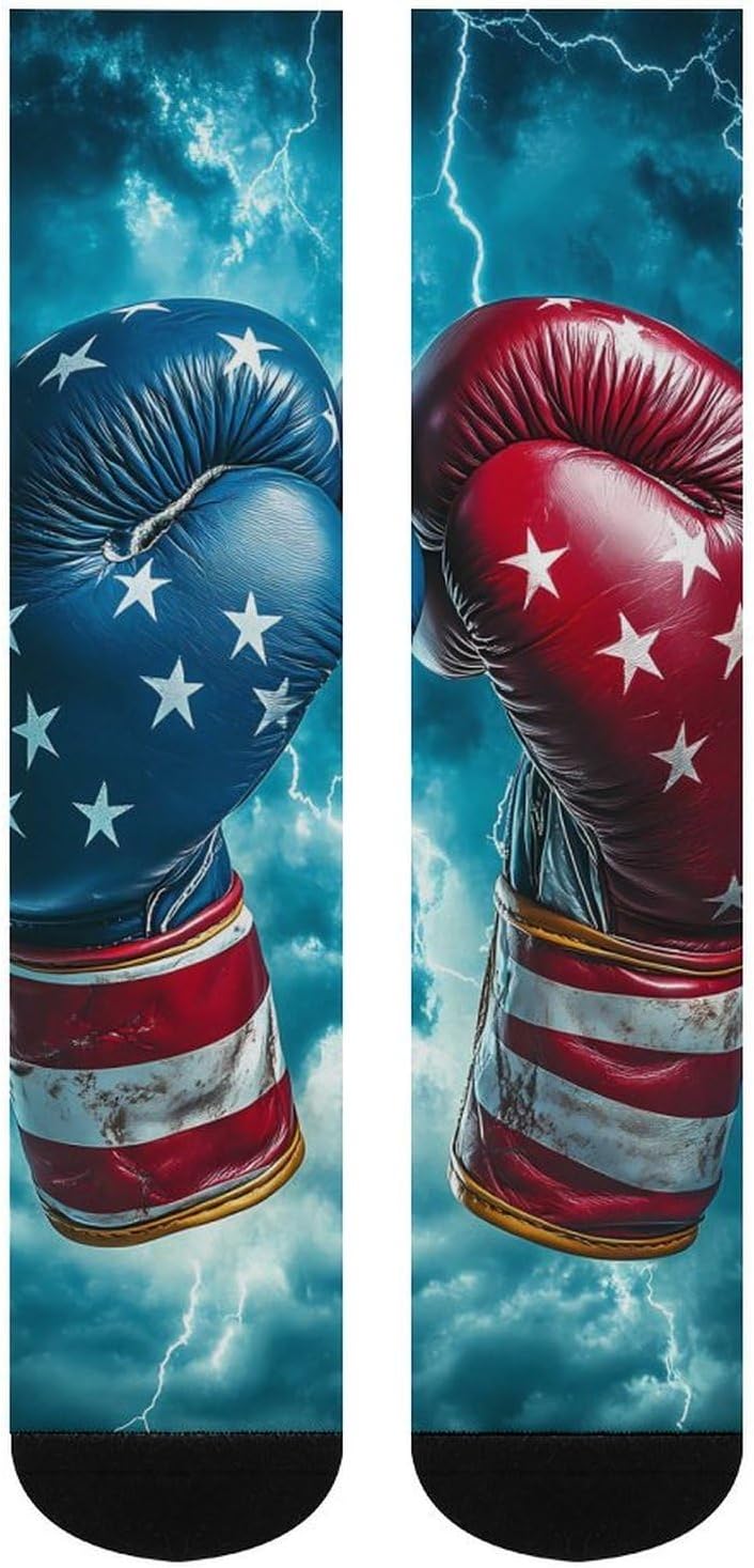 Boxing Gloves In Thunder Knee High Socks Athletic Long Stockings Sport Casual Crew Tube Sock Boot 46cm