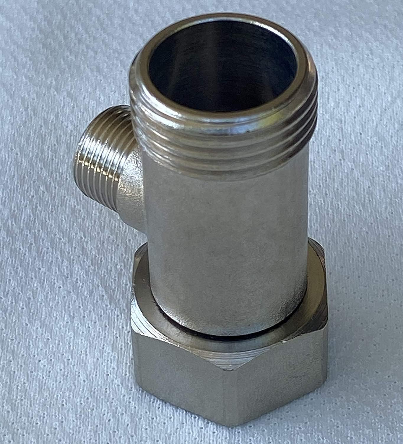 T-Adapter 7/8 in Male 7/8 in Female with 3/8 in Chromed Brass Attachment By NuFlush