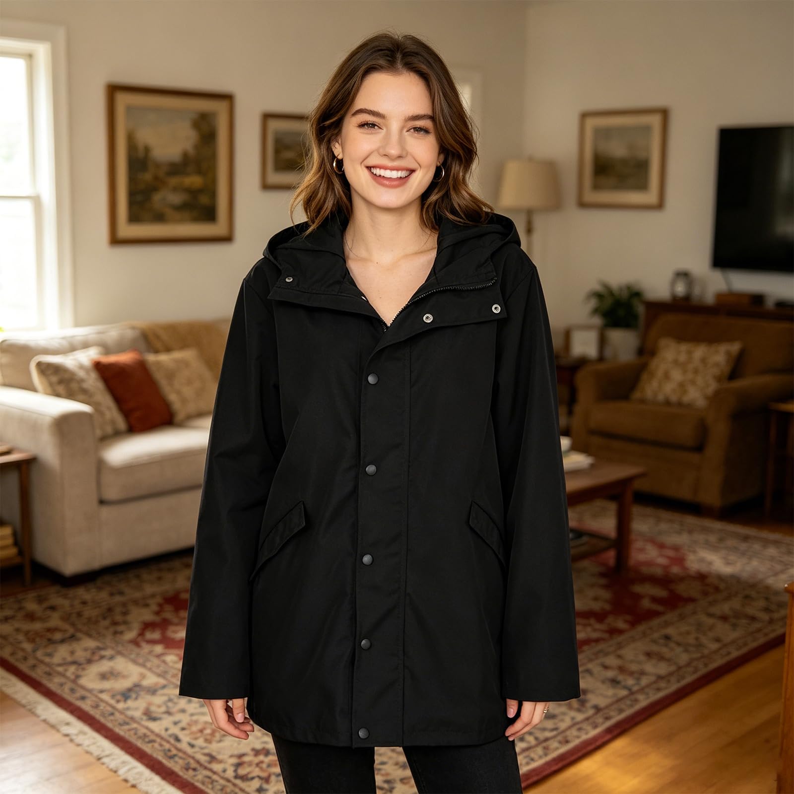 Voyage Coat Travel Jacket With Hidden Pockets,12 Pockets Zipper Unisex Travels Jacken,Multi Packable Lightweight effiziente Organization Travels Kleidung für Outdoor Airplane, Negro , XXL